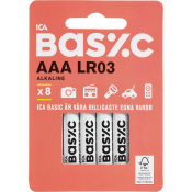 Batteri AAA/LR03 8-p ICA Basic.