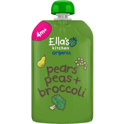 Päron, ärtor & broccolipuré Eko 4m 120g Ellas Kitchen.