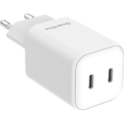 Väggladdare 45W 2xUSB-C vit Smartline.