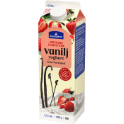Vaniljyoghurt Jordgubb Smultron 2,7% 1000g Norrmejerier.
