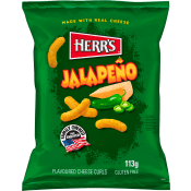 Ostbågar Jalapenosmak Curls 113g Herr's.