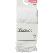 Leggings 50D med spets vit 146/152 mywear.