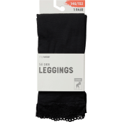 Leggings 50D med spets svart 122/128 mywear.
