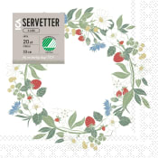 Servett 33cm Flora krans 20-p ICA.