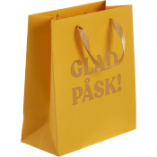 Presentpåse Glad påsk Guld 26x31 cm.