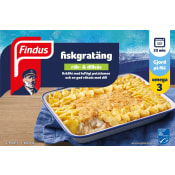 Fiskgratäng räk & dillsås Fryst 600g Findus.