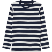 Långärmad T-shirt marinblå/vit 86/92 mywear.