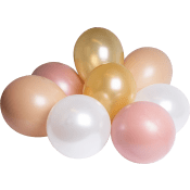Ballong guld/rosa mix 8-p Happy Party.