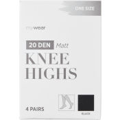 Knästrumpa 4p 20D svart onesize mywear.
