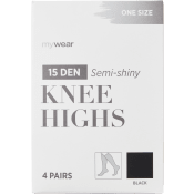 Knästrumpa 4p 15D svart onesize mywear.