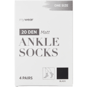 Ankelsocka 4p 20D svart onesize mywear.