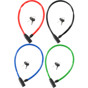 Cykellås kabel m 2 nycklar 4 sort.