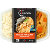 Thai Kyckling thai curry och kokosmjölk med ris 500g Kin Food.