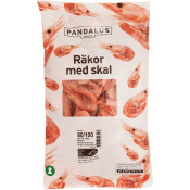 Räkor med skal 80/100 Fryst 1kg Pandalus.