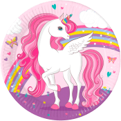 Tallrik Unicorn 23cm 8-p Decorata Party.