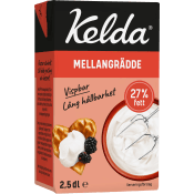 Mellangrädde lång hållbarhet 27% 2,5dl Kelda®.