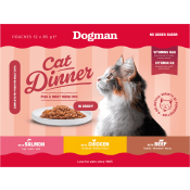 Helfoder Katt Meny Mix Sås 12-pack 1kg Dogman.
