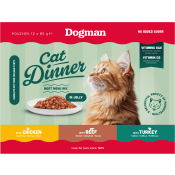 Helfoder Katt Meny Mix Gele 12-pack 1kg Dogman.