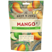 Torkad Mango Ginger/Lime 100g Dave & Jon's.