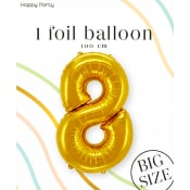 Folieb guld 8 100cm Happy Party.