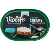 Färskost creamy garlic herbs växtbaserad 150g Violife.