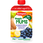 Barnmat Frukt & veggie mums blåbär & päron 6m 110g Semper.