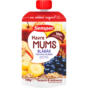 Barnmat Fruktmums blåbär med havre 6m 110g Semper.