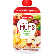 Barnmat Fruktmums äpple med havre 6m 110g Semper.