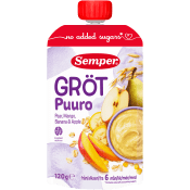 Gröt med päron, mango, banan & äpple 6m 120g Semper.