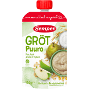 Gröt med yoghurt, päron & äpple 6m 120g Semper.