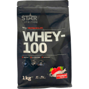 Proteinpulver Jordgubbssmak Whey-100 1kg Star Nutrition.