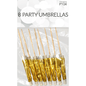 Partyparaply Guld 8pack Happy Party.