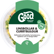 Mellanmål Linsbollar Currybulgur 150g GOOD.