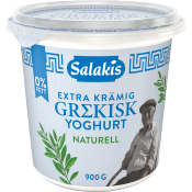 Grekisk Yoghurt Naturell Extra krämig 0% 900g Salakis.