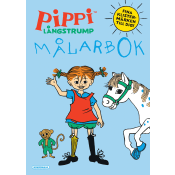 Målarbok Pippi med klistermärken.