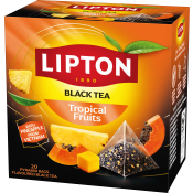 Svart Pyramidte Tropical Fruit Lipton.
