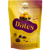 Torkade chokladdoppade dadlar med cashewnötter 100 Gram Sunshine Delights.