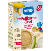 Barnmat Fullkornsgröt Yoghurt, päron & banan 8m 16-port Nestle.