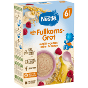 Barnmat Min Fullkornsgröt hallon & banan 6m 16-port Nestle.