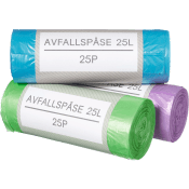 Avfallspåse 25L 25p färgad.