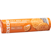 Kex med vaniljfyllning 250g ICA Basic.