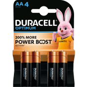 Batteri AA 4-p Duracell Optimum.