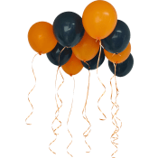 Ballonger orange/svart 10-p Festive.