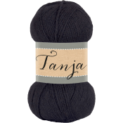 Garn Tanja 220 Svart 100g Falkgarn.