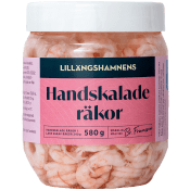 Räkor i lake Handskalade 580g Lillängshamnens Fiskrökeri.