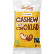 Cashewnötter Med Salt Och Choklad Eko 45g Smiling.