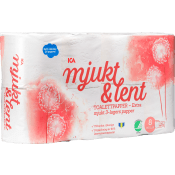 Toalettpapper Mjukt & Lent 8-p Miljömärkt ICA.