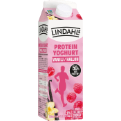 Proteinyoghurt Vanilj Hallon Laktosfri 2% 1000g Lindahls.