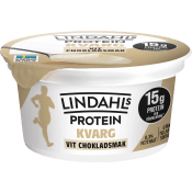 Kvarg Vit Chokladsmak Utan tillsatt socker 0,2% 150g Lindahls.