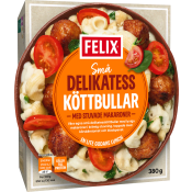 Delikatessköttbullar med stuvade makaroner 380g Felix.